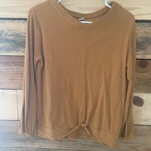 Women's Mustard Knotted Top